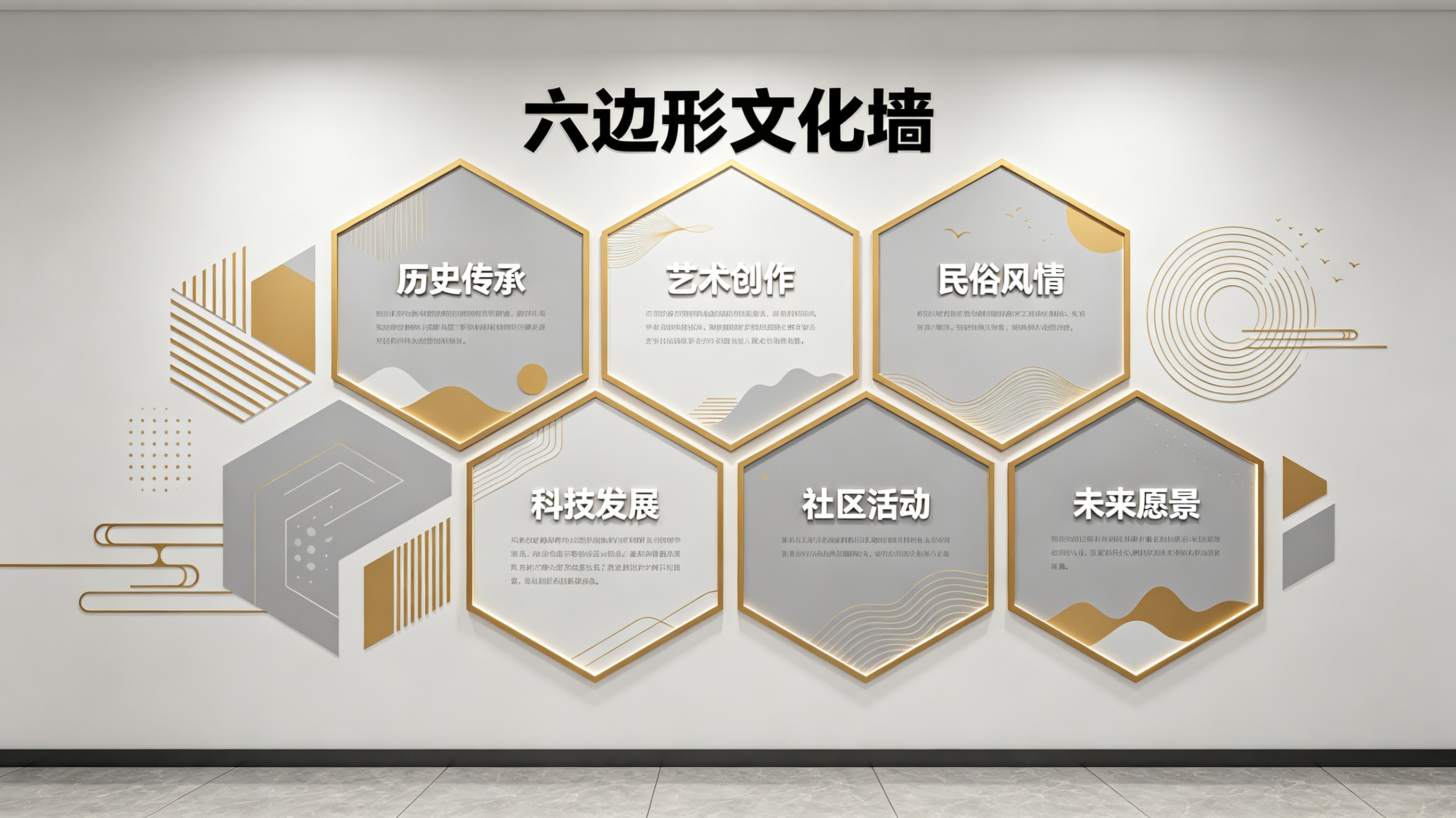 来凤企业文化墙 | 六边形信息美学